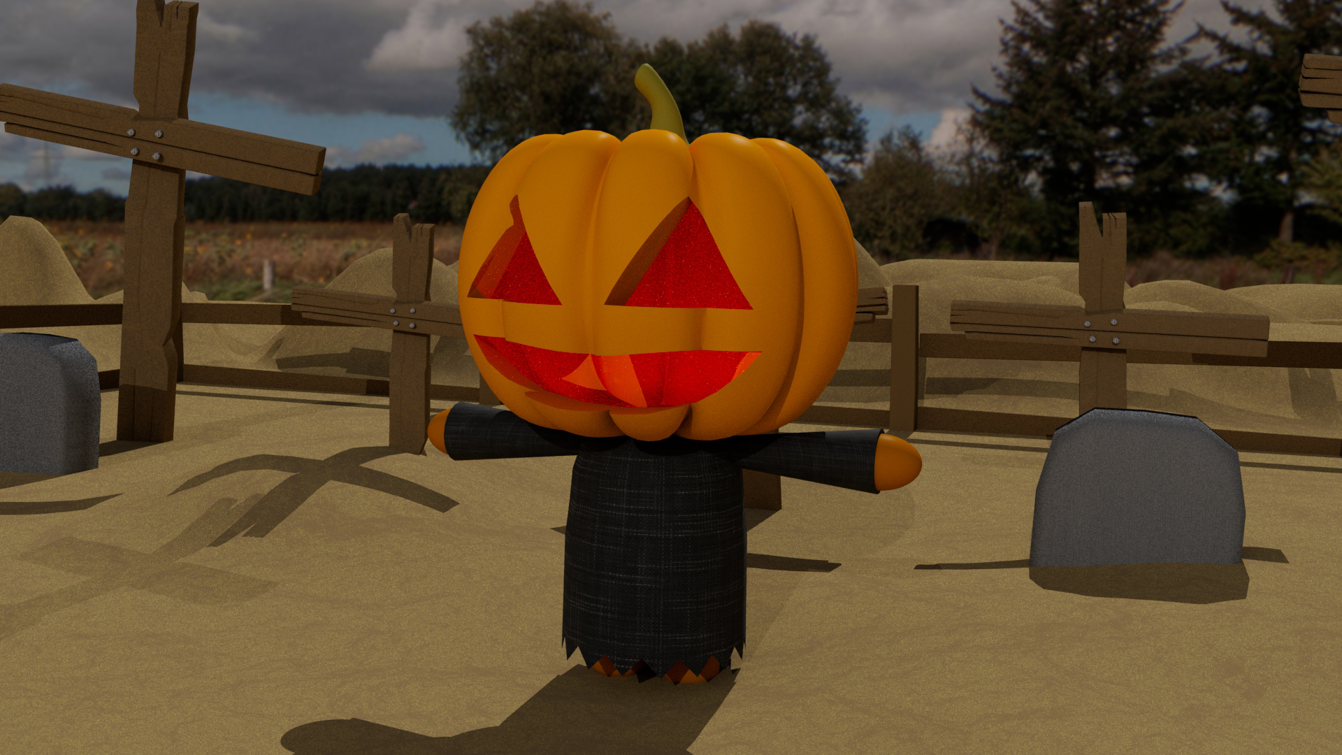 3D Pumpkin Character Animation